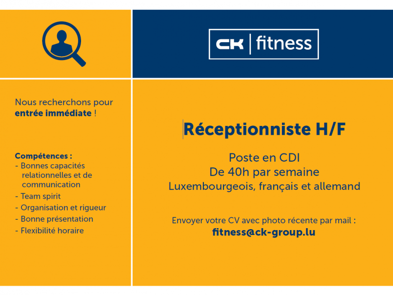 Jobs : 1 RÉCEPTIONNISTE QUADRILINGUE H/F